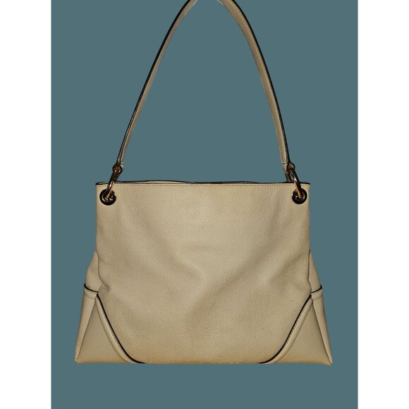 Michael Kors Nicole Leather Pebbled Shoulder Bag Off White or Cream - Picture 2 of 16